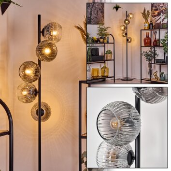 Ripoll Lampadaire Clair, Fumé, 5 lumières