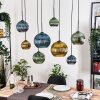 Koyoto Suspension, Boule lumineuse, Suspension Écru, Noir, 8 lumières