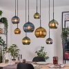 Koyoto Suspension, Boule lumineuse, Suspension Écru, Noir, 8 lumières
