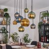 Koyoto Suspension, Boule lumineuse, Suspension Écru, Noir, 8 lumières