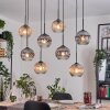 Koyoto Suspension, Boule lumineuse, Suspension Écru, Noir, 8 lumières