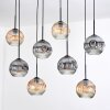 Koyoto Suspension, Boule lumineuse, Suspension Écru, Noir, 8 lumières