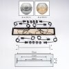 Koyoto Suspension, Boule lumineuse, Suspension Écru, Noir, 8 lumières