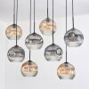 Koyoto Suspension, Boule lumineuse, Suspension Écru, Noir, 8 lumières