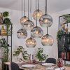 Koyoto Suspension, Boule lumineuse, Suspension Écru, Noir, 8 lumières