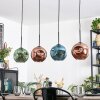 Ripoll Suspension, Boule lumineuse, Suspension Bleu, Vert, Cuivré, 4 lumières