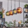 Ripoll Suspension, Boule lumineuse, Suspension Bleu, Vert, Cuivré, 4 lumières