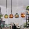 Ripoll Suspension, Boule lumineuse, Suspension Bleu, Vert, Cuivré, 4 lumières