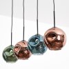 Ripoll Suspension, Boule lumineuse, Suspension Bleu, Vert, Cuivré, 4 lumières