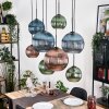 Koyoto Suspension, Boule lumineuse, Suspension Écru, Noir, 8 lumières