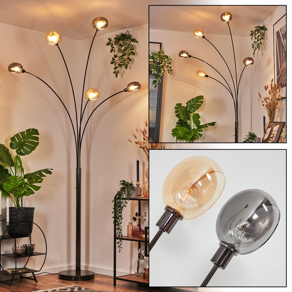 Nikkala Lampadaire Chrome, Noir, 5 lumières main product photo