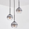 Koyoto Suspension, Boule lumineuse, Suspension grappe 30 cm Clair, Fumé, 3 lumières