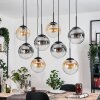Gastor Suspension, Boule lumineuse, Suspension Ambre, Clair, Fumé, 8 lumières