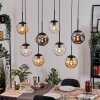 Gastor Suspension, Boule lumineuse, Suspension Ambre, Clair, Fumé, 8 lumières
