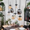 Gastor Suspension, Boule lumineuse, Suspension Ambre, Clair, Fumé, 8 lumières