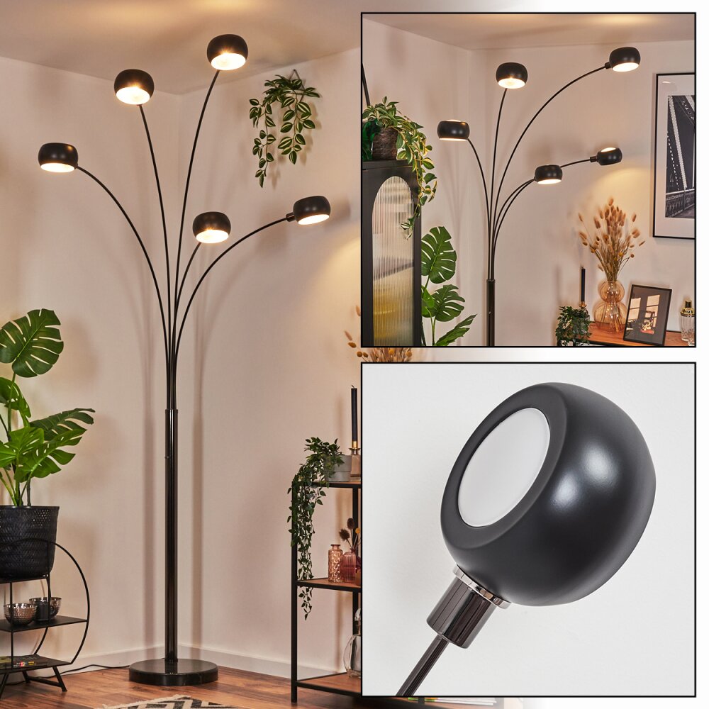 Nikkala Lampadaire Chrome, Noir, 5 lumières main product photo