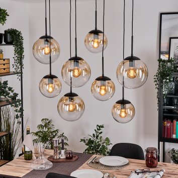 Gastor Suspension, Boule lumineuse, Suspension Ambre, Clair, 8 lumières