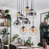 Gastor Suspension, Boule lumineuse, Suspension Ambre, Clair, Fumé, 8 lumières