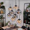 Gastor Suspension, Boule lumineuse, Suspension Ambre, Clair, Fumé, 8 lumières
