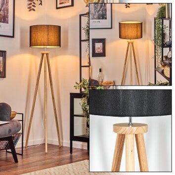 Soungou Lampadaire Chrome, Écru, 1 lumière