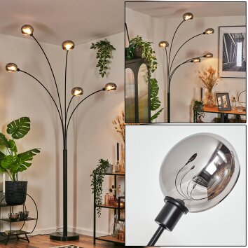 Nikkala Lampadaire Noir, 5 lumières