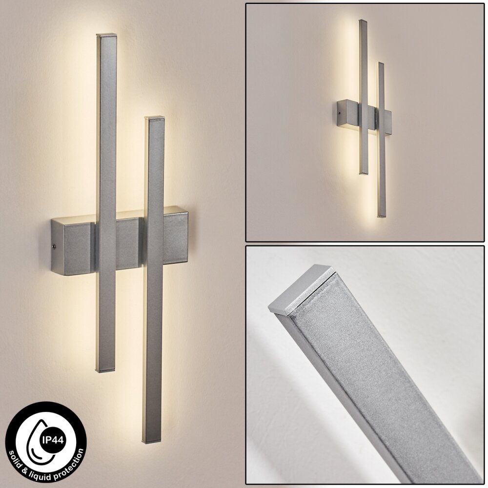 Glara Lampe murale d´extérieur, Applique murale LED Argenté, 2 lumières main product photo