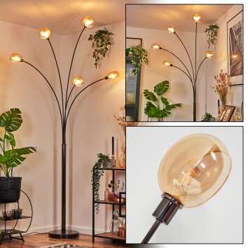 Nikkala Lampadaire Chrome, Noir, 5 lumières Nikkala Lampadaire Chrome, Noir, 5 lumières