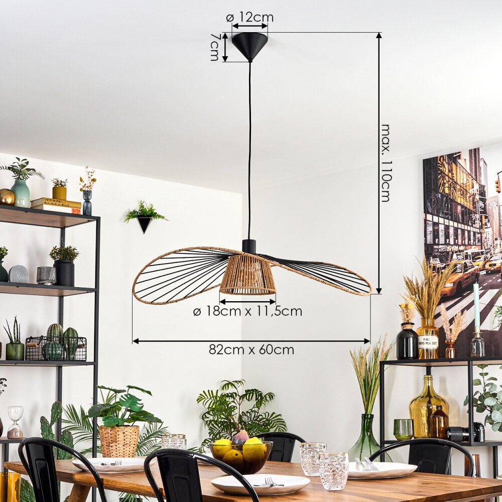 Elsa Suspension, Suspension Noir, 1 lumière