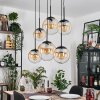 Gastor Suspension, Boule lumineuse, Suspension Ambre, Clair, 6 lumières