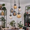 Gastor Suspension, Boule lumineuse, Suspension Ambre, Clair, Fumé, 6 lumières
