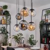 Gastor Suspension, Boule lumineuse, Suspension Ambre, Clair, Fumé, 6 lumières
