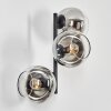 Koyoto Boule lumineuse, Applique murale Chrome, Clair, Fumé, 3 lumières