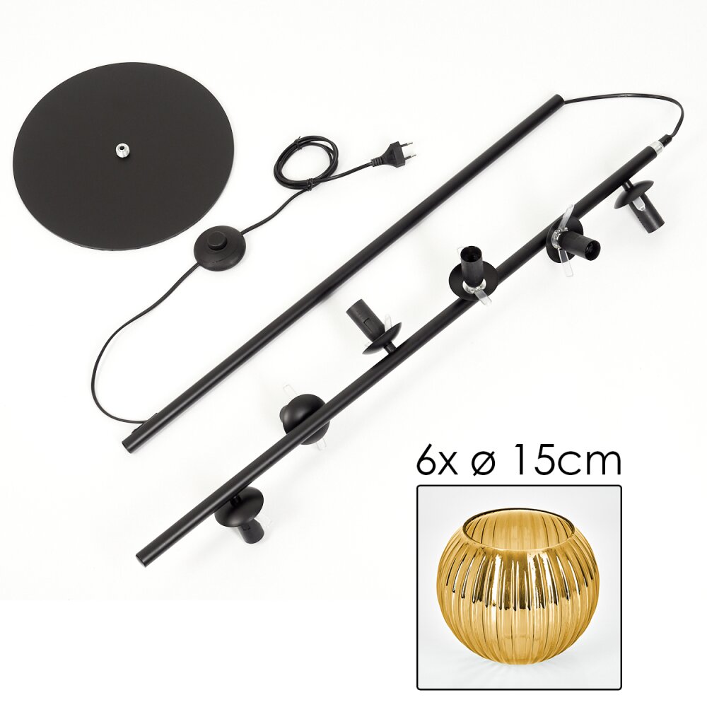 Koyoto Lampadaire 31 cm Or, 6 lumières
