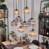 Koyoto Suspension, Boule lumineuse, Suspension Écru, Noir, 8 lumières