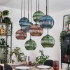 Koyoto Suspension, Boule lumineuse, Suspension Écru, Noir, 8 lumières