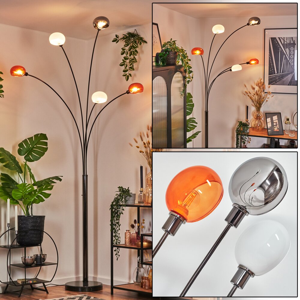 Nikkala Lampadaire Chrome, Noir, 5 lumières main product photo