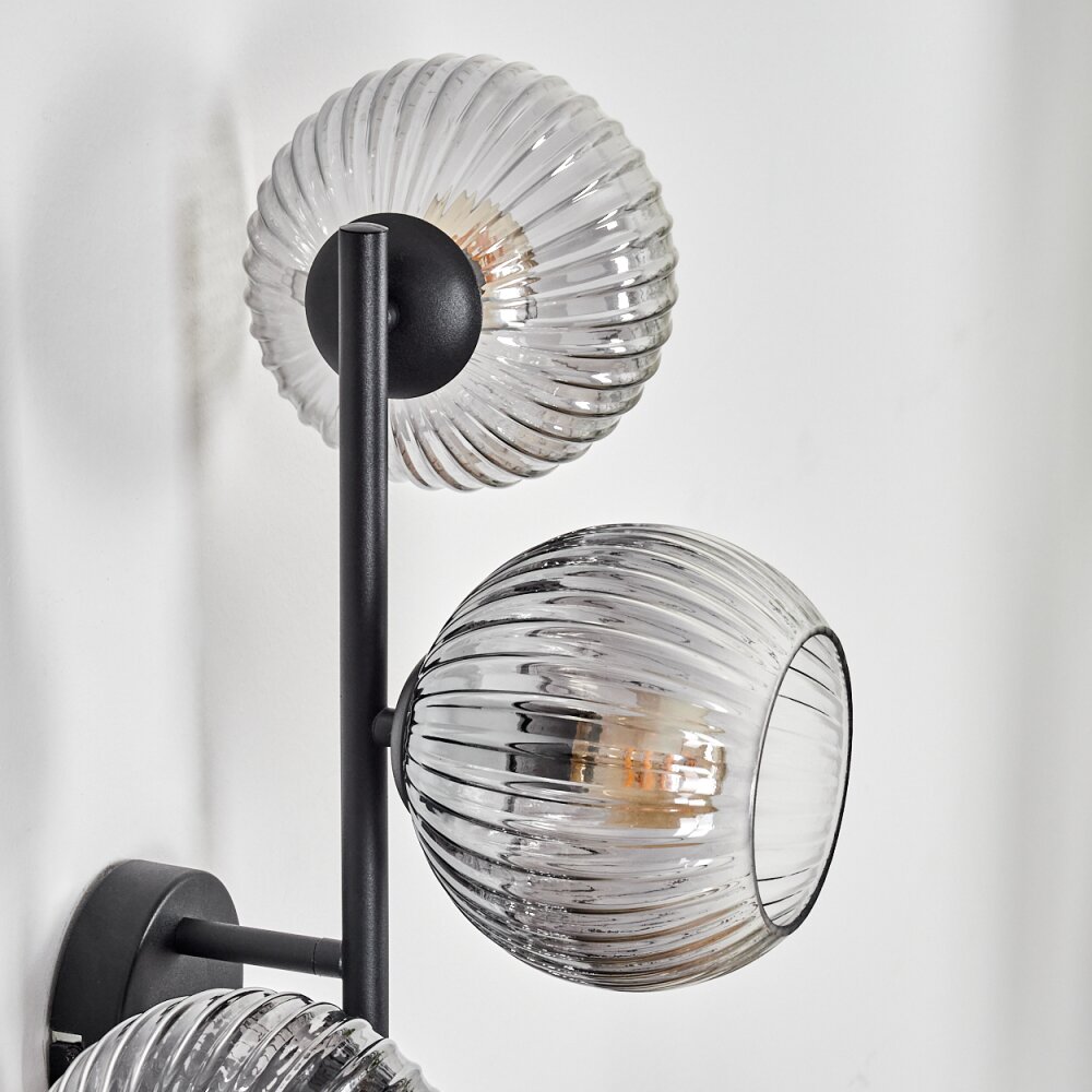 Koyoto Boule lumineuse, Applique murale Clair, Fumé, 3 lumières