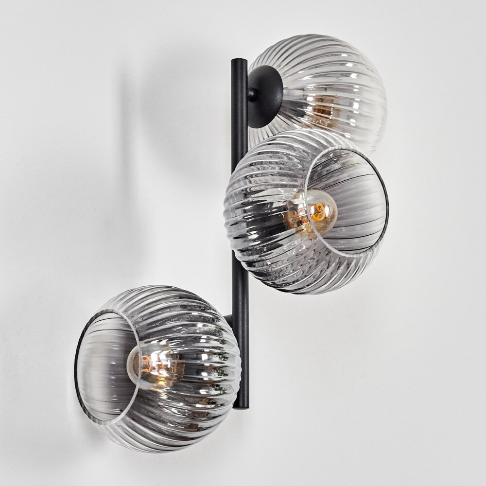 Koyoto Boule lumineuse, Applique murale Clair, Fumé, 3 lumières