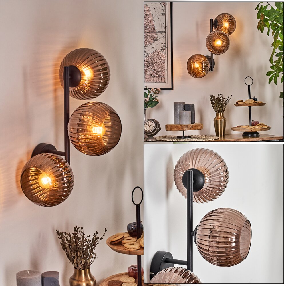 Koyoto Boule lumineuse, Applique murale Cuivré, 3 lumières main product photo