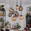Gastor Suspension, Boule lumineuse, Suspension Ambre, Fumé, 8 lumières