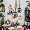 Gastor Suspension, Boule lumineuse, Suspension Ambre, Fumé, 8 lumières