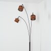 Cando Lampadaire Chrome, Noir, 3 lumières