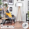Saladillo Lampadaire Bois clair, Blanc, 1 lumière