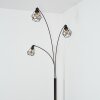 Yaak Lampadaire Chrome, Noir, Blanc, 3 lumières