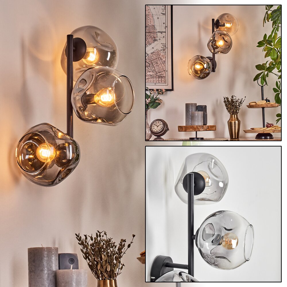 Ripoll Boule lumineuse, Applique murale Clair, Fumé, 3 lumières main product photo