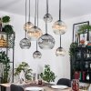 Ripoll Suspension, Boule lumineuse, Suspension Écru, Noir, 8 lumières