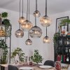 Ripoll Suspension, Boule lumineuse, Suspension Écru, Noir, 8 lumières