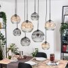 Ripoll Suspension, Boule lumineuse, Suspension Écru, Noir, 8 lumières