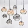 Ripoll Suspension, Boule lumineuse, Suspension Écru, Noir, 8 lumières