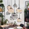 Ripoll Suspension, Boule lumineuse, Suspension Écru, Noir, 8 lumières